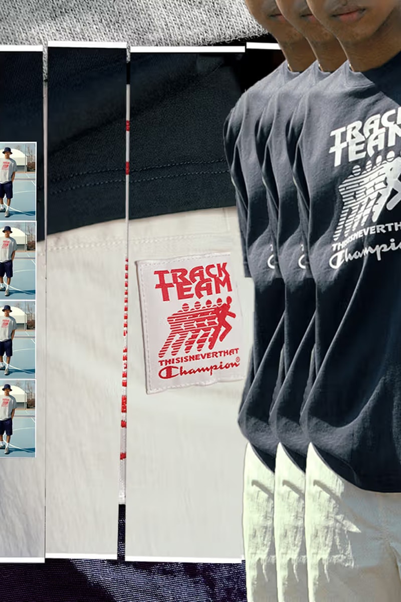 Champion Unveils Second Collaboration With thisisneverthat ss23 spring summer 2023 athletic athleisure mesh shorts sweatpants vintage collegiate varsity