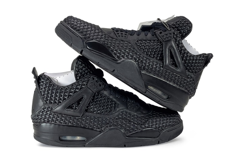 Air Jordan 4 Premium Black Woven Detailed Look Info