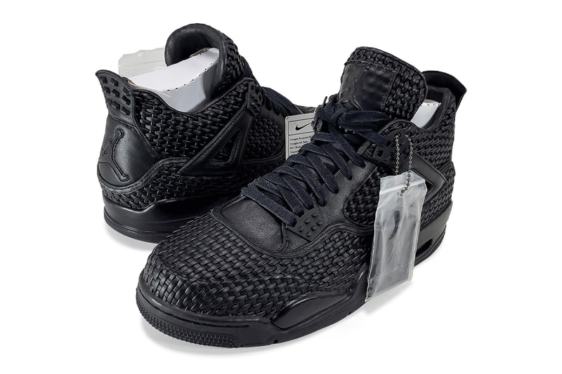 Air Jordan 4 Premium Black Woven Detailed Look Info