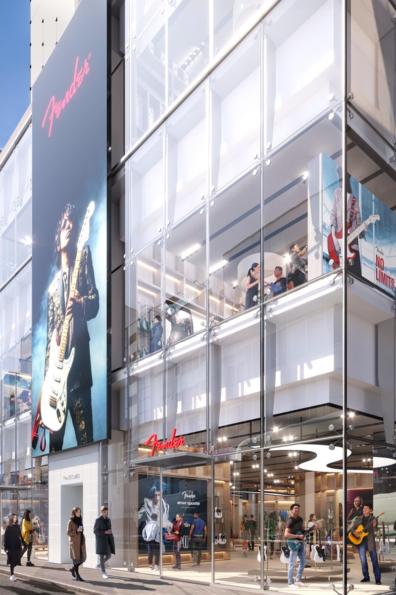 Fender harajuku tokyo 2023 summer 4 stories H M 1000 square meters instrument equipment services flagship store opening info