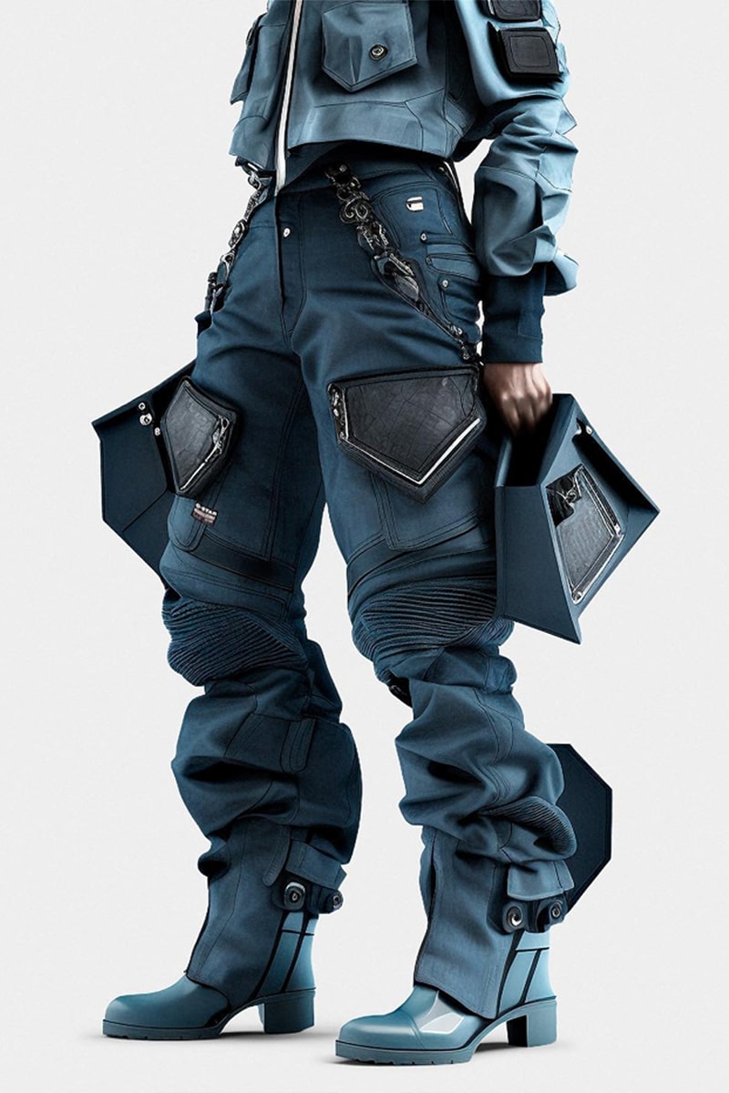 G-Star Raw Releases AI-Designed Denim Collection futuristic midjourney cape liek design technology superhero fight 