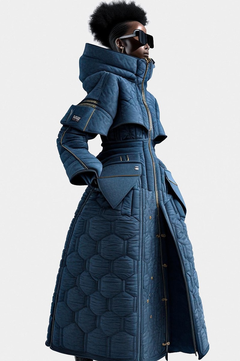 G-Star Raw Releases AI-Designed Denim Collection futuristic midjourney cape liek design technology superhero fight 