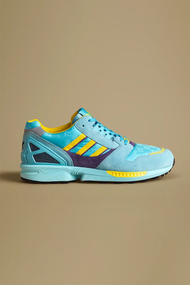 adidas gucci zx8000 gazelle apparel ss23 tracksuits bucket hats shorts jackets tees monogram release date info store list buying guide photos price 