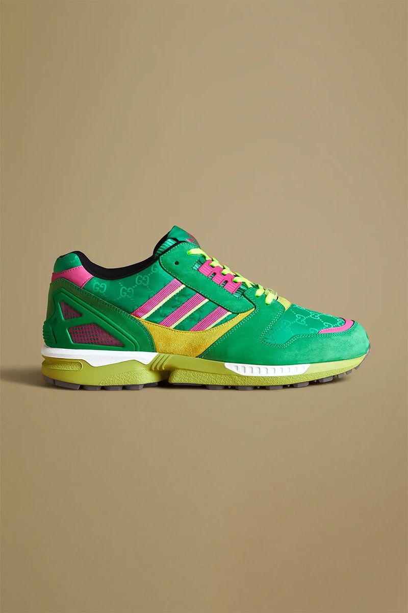 adidas gucci zx8000 gazelle apparel ss23 tracksuits bucket hats shorts jackets tees monogram release date info store list buying guide photos price 
