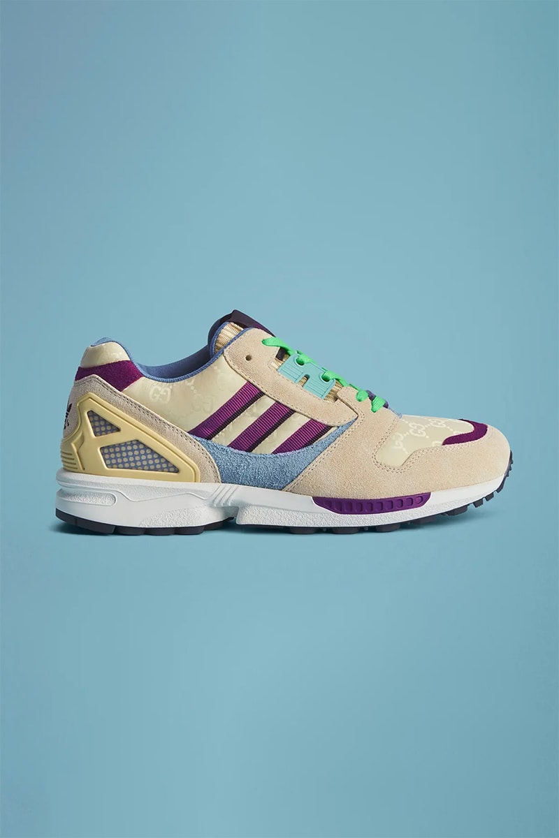 adidas gucci zx8000 gazelle apparel ss23 tracksuits bucket hats shorts jackets tees monogram release date info store list buying guide photos price 