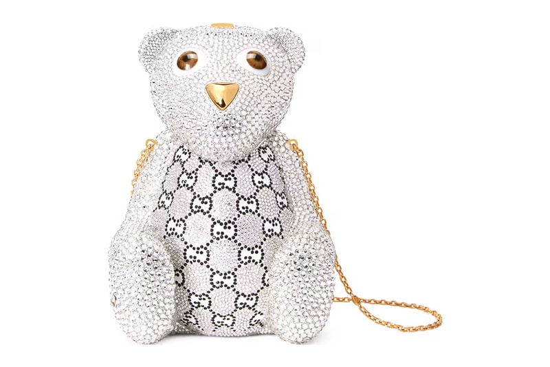Gucci Teddy bear-shaped shoulder bag GG Brass Silver Crystal Rhinestoned Alessandro Michele £35,130 GBP Release Information