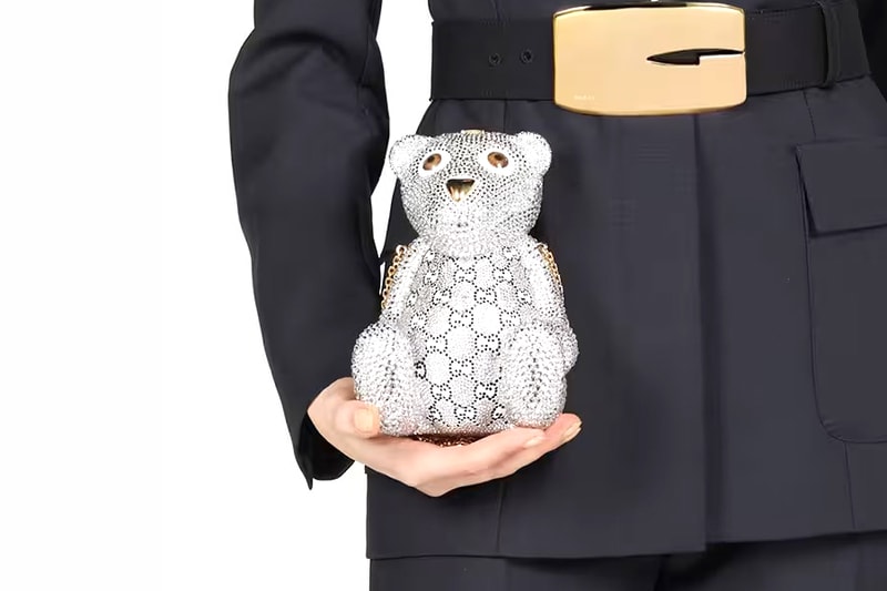 Gucci Teddy bear-shaped shoulder bag GG Brass Silver Crystal Rhinestoned Alessandro Michele £35,130 GBP Release Information