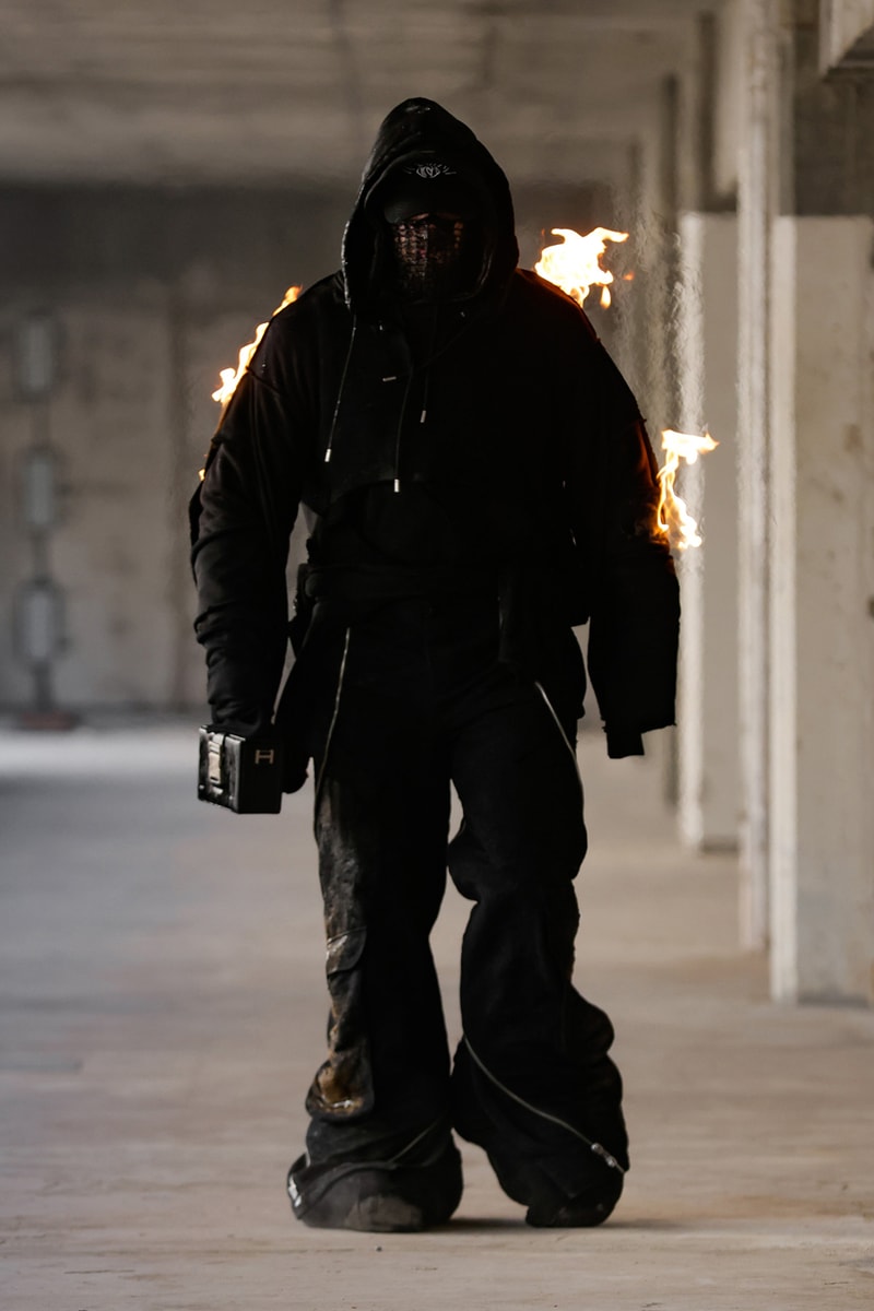 HELIOT EMIL Fall Winter 2023 Connected Forms Julius Victor Juul Danish Brand Paris Fashion Week FW23 Runway Show Collection Fire Model