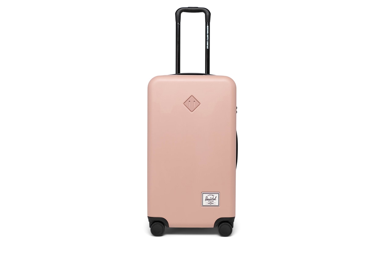 Herschel Releases Heritage Inspired Luggage Capsule carry on trunk suitcase black pink yellow blue gray 