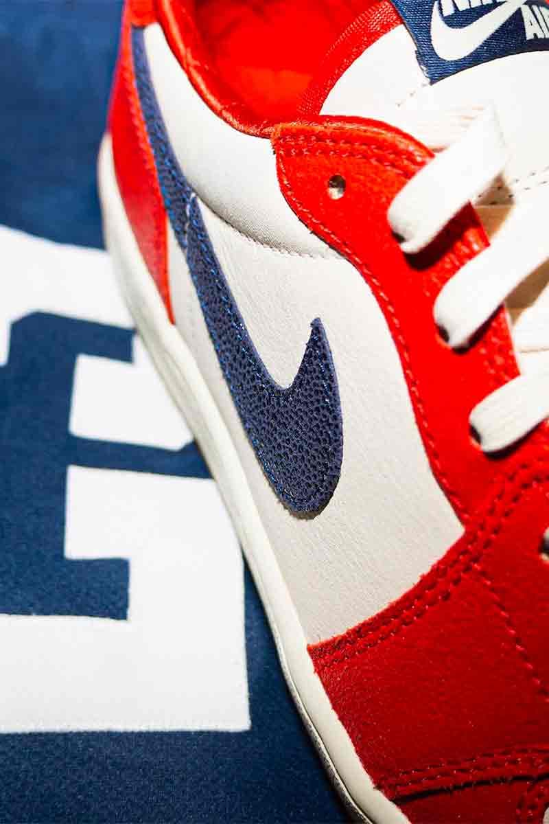 Howard University Bison Unveils Air Jordan 1 Low OG PE jordan brand michael jordan player exclusive nike swoosh red blue textured basketball