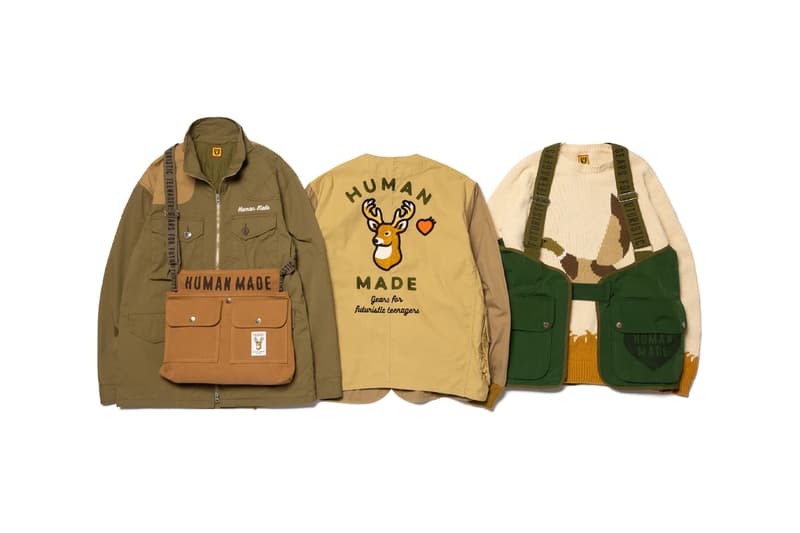 Human Made hunting collection march 4 jacket vest pullover sweater vintage bags duck deer retriever release info date price