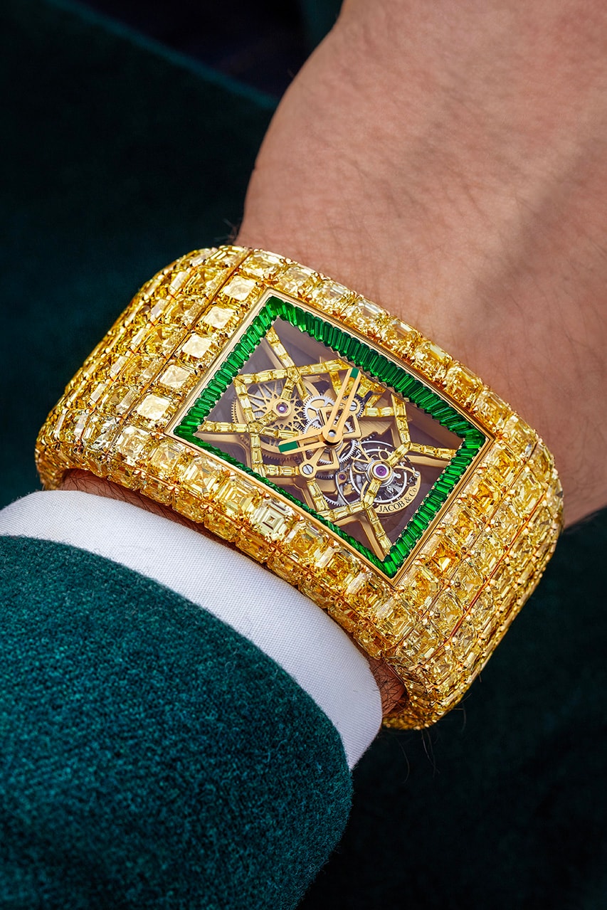 Jacob & Co. Billionaire Timeless Treasure $20,000,000 USD $20M Watch Timepiece Diamonds Yellow Baguette Rare Expensive 