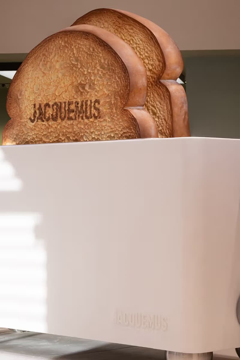 Closer Look at Jacquemus Pop-Up at the Galeries Lafayette in Paris simon porte jacquemus laundromta toaster photo booth flowers coffee