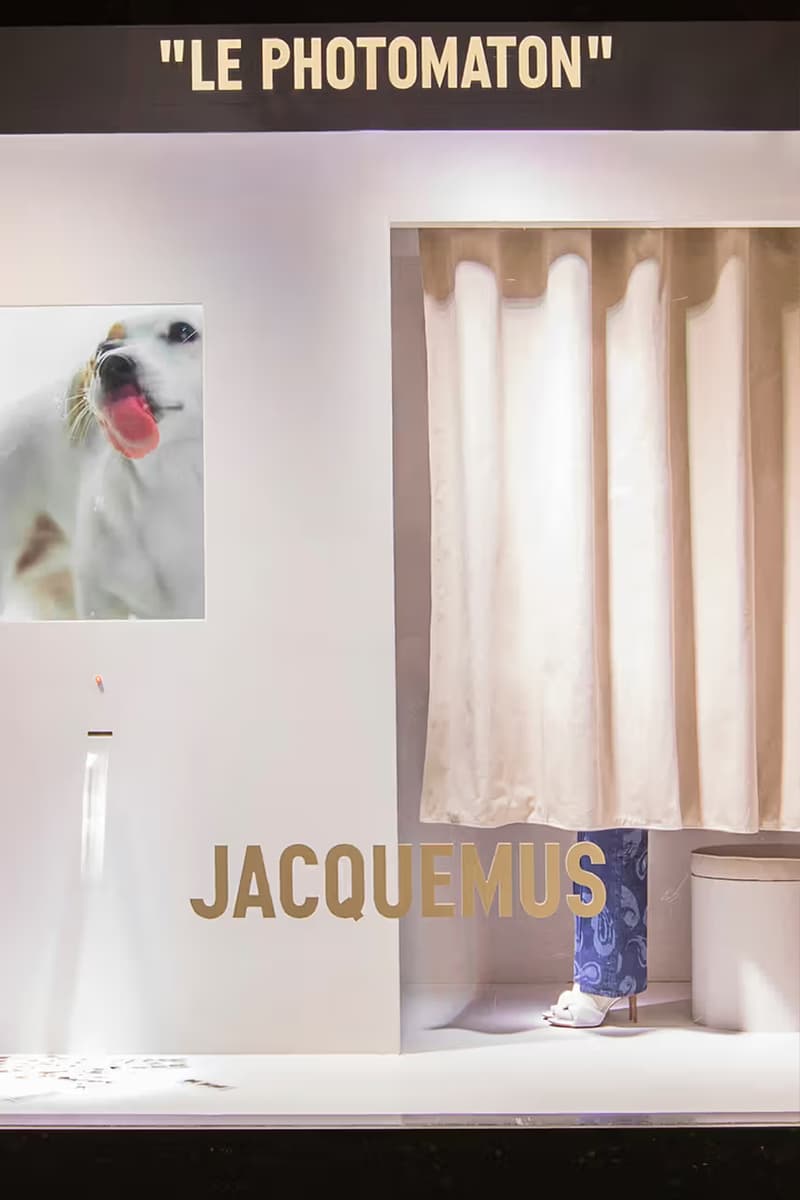 Closer Look at Jacquemus Pop-Up at the Galeries Lafayette in Paris simon porte jacquemus laundromta toaster photo booth flowers coffee