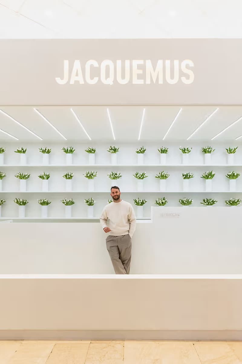 Closer Look at Jacquemus Pop-Up at the Galeries Lafayette in Paris simon porte jacquemus laundromta toaster photo booth flowers coffee