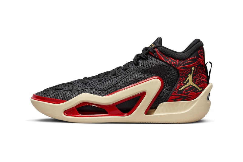 Official Look at Jordan Tatum 1 "Zoo" DX5572-001 Release Info Black/Metallic Gold-University Red-Beach nba basketball shoes sneakers jayson tatum deuce boston celtics april release date spring 2023 nike swoosh
