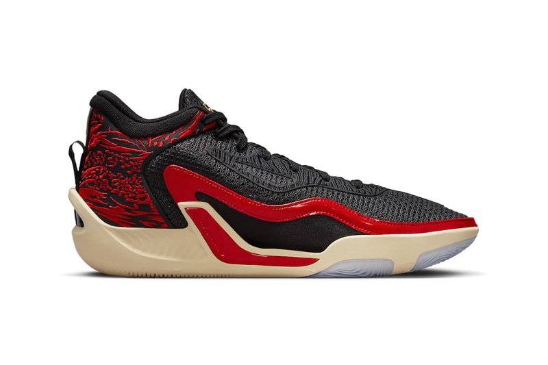 Official Look at Jordan Tatum 1 "Zoo" DX5572-001 Release Info Black/Metallic Gold-University Red-Beach nba basketball shoes sneakers jayson tatum deuce boston celtics april release date spring 2023 nike swoosh