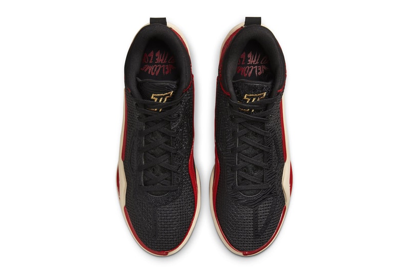 Official Look at Jordan Tatum 1 "Zoo" DX5572-001 Release Info Black/Metallic Gold-University Red-Beach nba basketball shoes sneakers jayson tatum deuce boston celtics april release date spring 2023 nike swoosh