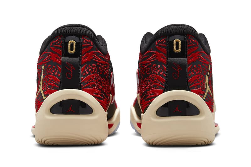 Official Look at Jordan Tatum 1 "Zoo" DX5572-001 Release Info Black/Metallic Gold-University Red-Beach nba basketball shoes sneakers jayson tatum deuce boston celtics april release date spring 2023 nike swoosh