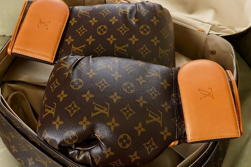 One-of-a-Kind Karl Lagerfeld Louis Vuitton Boxing Gloves Can Be Yours for $15,000 USD justin reed sale icon iconclasts monogrammed punching trunk lv lvmh