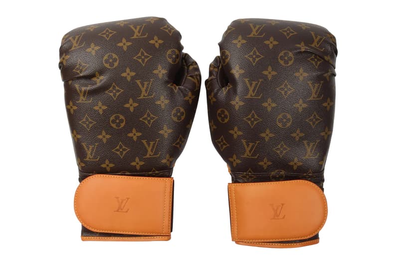 One-of-a-Kind Karl Lagerfeld Louis Vuitton Boxing Gloves Can Be Yours for $15,000 USD justin reed sale icon iconclasts monogrammed punching trunk lv lvmh