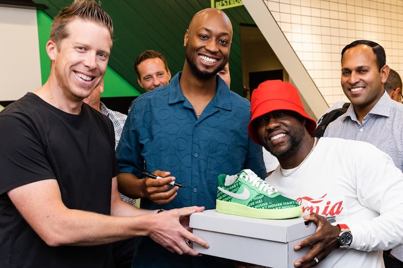 Kevin Hart Hart House raffle Nike Air Force 1 custom charity paris jordan green 750 usd inner city arts staff release info date priice 