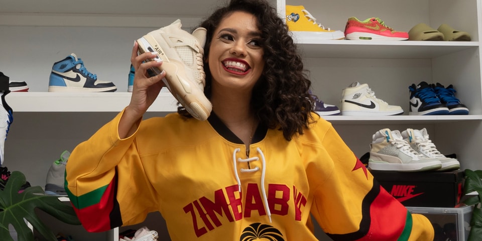 Kim Jayde and the Off-White™ x Air Jordan 4 "Sail" for Hypebeast’s Sole Mates