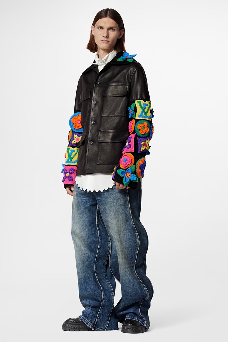 louis vuitton lewis virgil abloh ss23 collection crochet leather jacket overshirt made to order info pricing where to buy