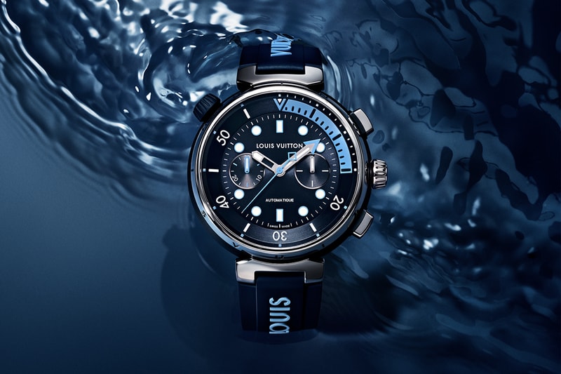 Louis Vuitton Tambour Street Diver Chronograph Skyline Blue Neon Black Release Info