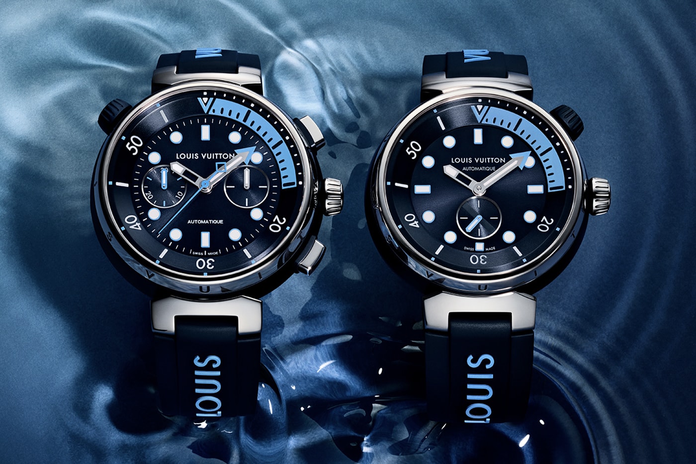 Louis Vuitton Tambour Street Diver Chronograph Skyline Blue Neon Black Release Info