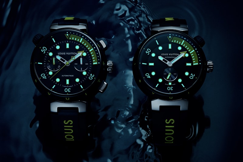 Louis Vuitton Tambour Street Diver Chronograph Skyline Blue Neon Black Release Info