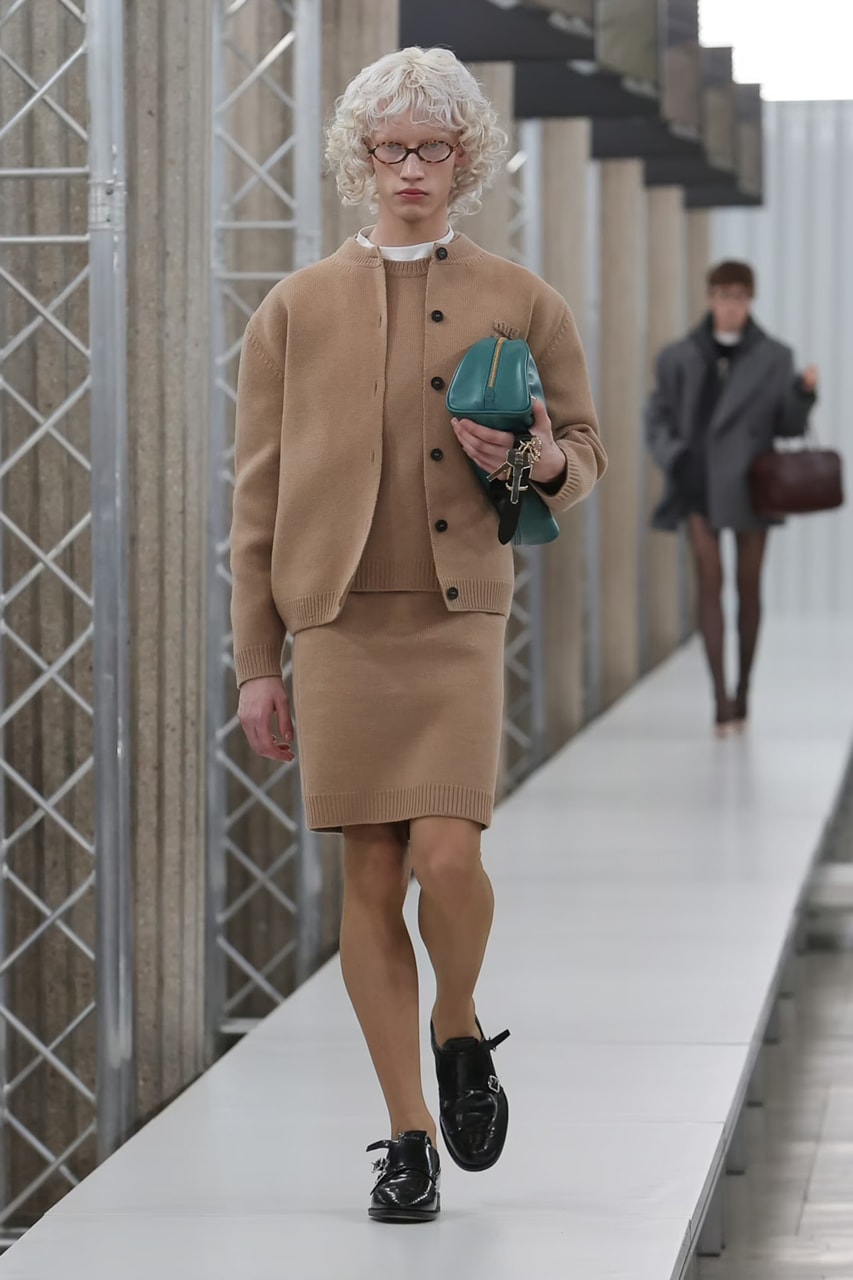 Miu Miu Fall Winter 2023 FW23 Paris Fashion Week FW23 Miuccia Prada Collection Runway Show Mens Womenswear Luxury Brand Emma Corrin 