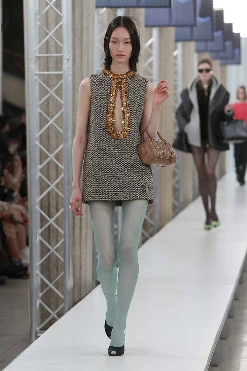 Miu Miu Fall Winter 2023 FW23 Paris Fashion Week FW23 Miuccia Prada Collection Runway Show Mens Womenswear Luxury Brand Emma Corrin