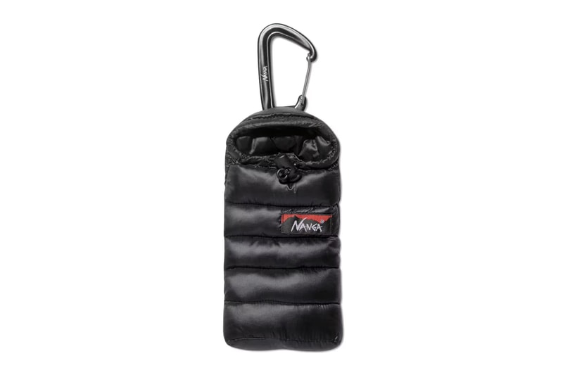 Nanga mini sleeping bag phone case smartphone sunglasses duck down drawcord carabiner ripstop release info date price
