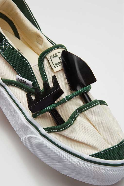 Nicole McLaughlin Vans collaboration upcycling workwear storage pockets white green colorway release info date price