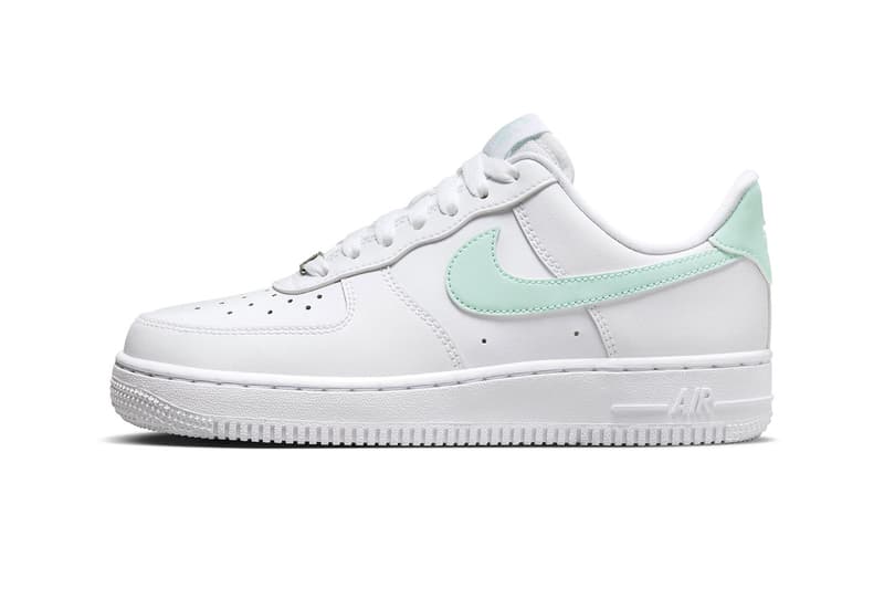 Nike Air Force 1 Low Arrives in "Jade Ice" white af1 swoosh staple sneakers streetwear shoes