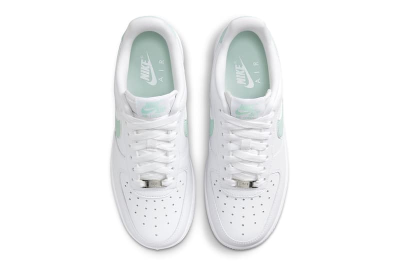 Nike Air Force 1 Low Arrives in "Jade Ice" white af1 swoosh staple sneakers streetwear shoes