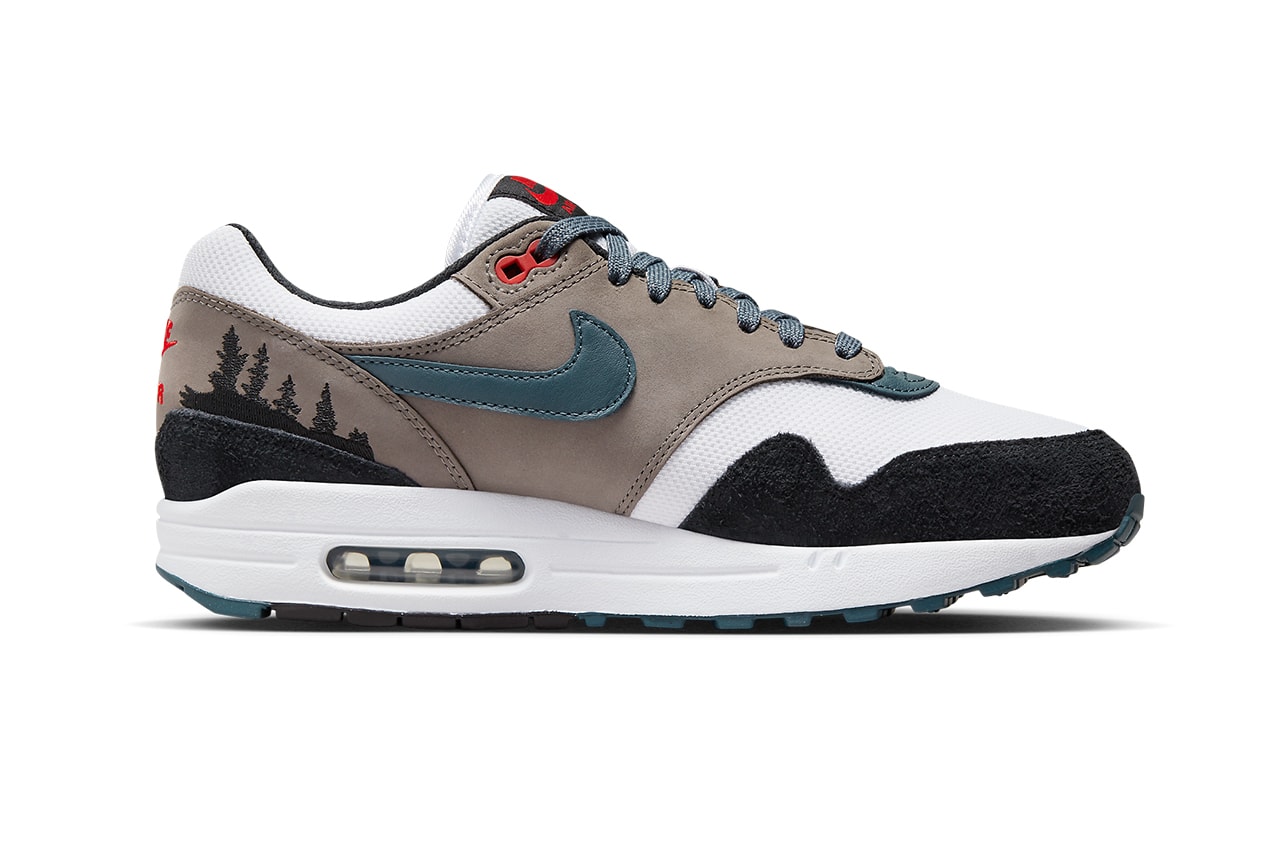 First Look at the Nike Air Max 1 Premium "Treeline" suede leather mesh shoes sneakers panels laces