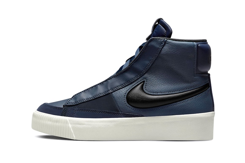 Nike Blazer Mid Victory Navy Leather High-Top Sneaker Trainer Shoes Footwear Swoosh Sail 