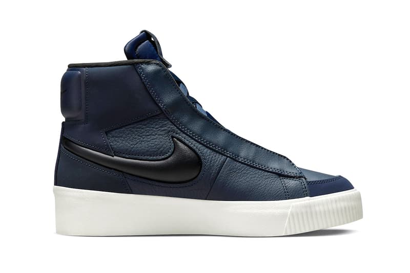 Nike Blazer Mid Victory Navy Leather High-Top Sneaker Trainer Shoes Footwear Swoosh Sail 