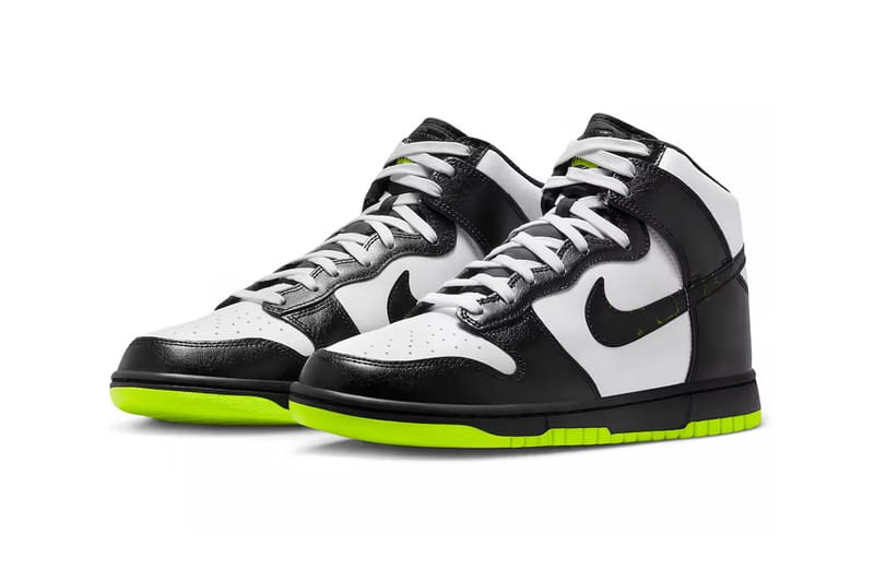 high top dunks black and white