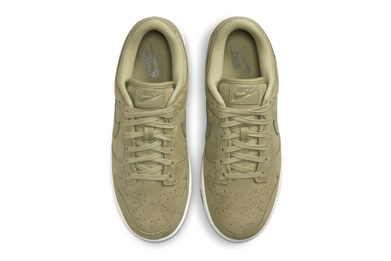 Official Images of the Nike Dunk Low Premium "Neutral Olive" DV7415-200 Release Info Neutral Olive/Neutral Olive-Sail swoosh leather low top shoes sneakers