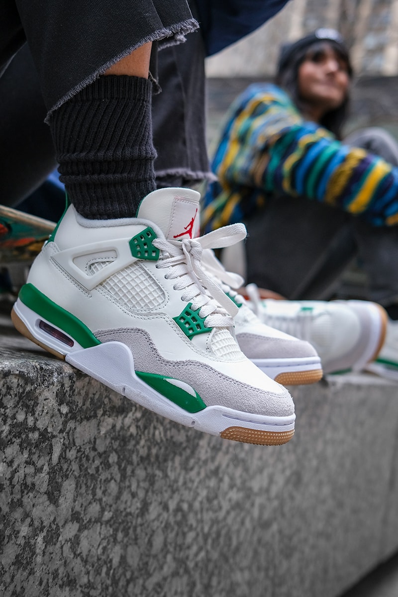 nike sb air jordan 4 pine green white DR5415 103 release date info store list buying guide photos price 