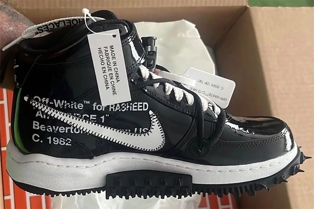 Special Edition Off White Air Force 1 Mid Patent Black