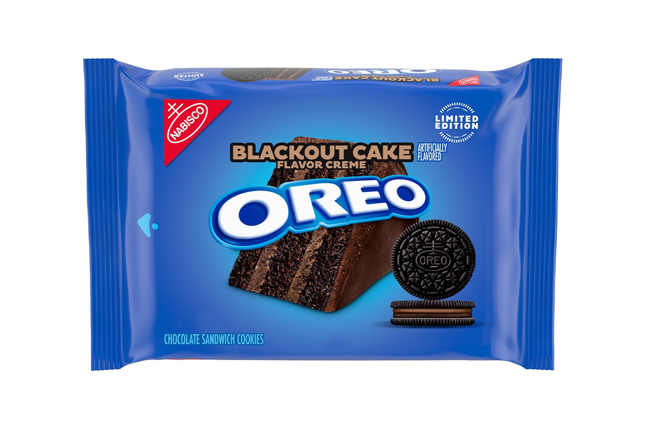 OREO Blackout Cake Cookie Release Info limited edition April 2023 desert chocolate cream