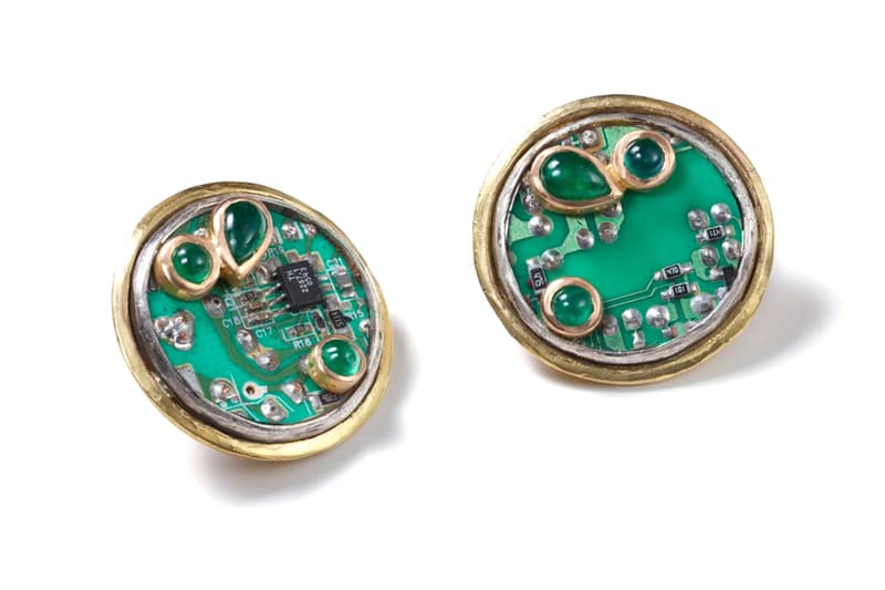 New Luxury Accessories Brand, Oushaba Transforms E-Waste Into Fine Jewelry Pieces handmade in italy gold diamonds sapphires precious gems