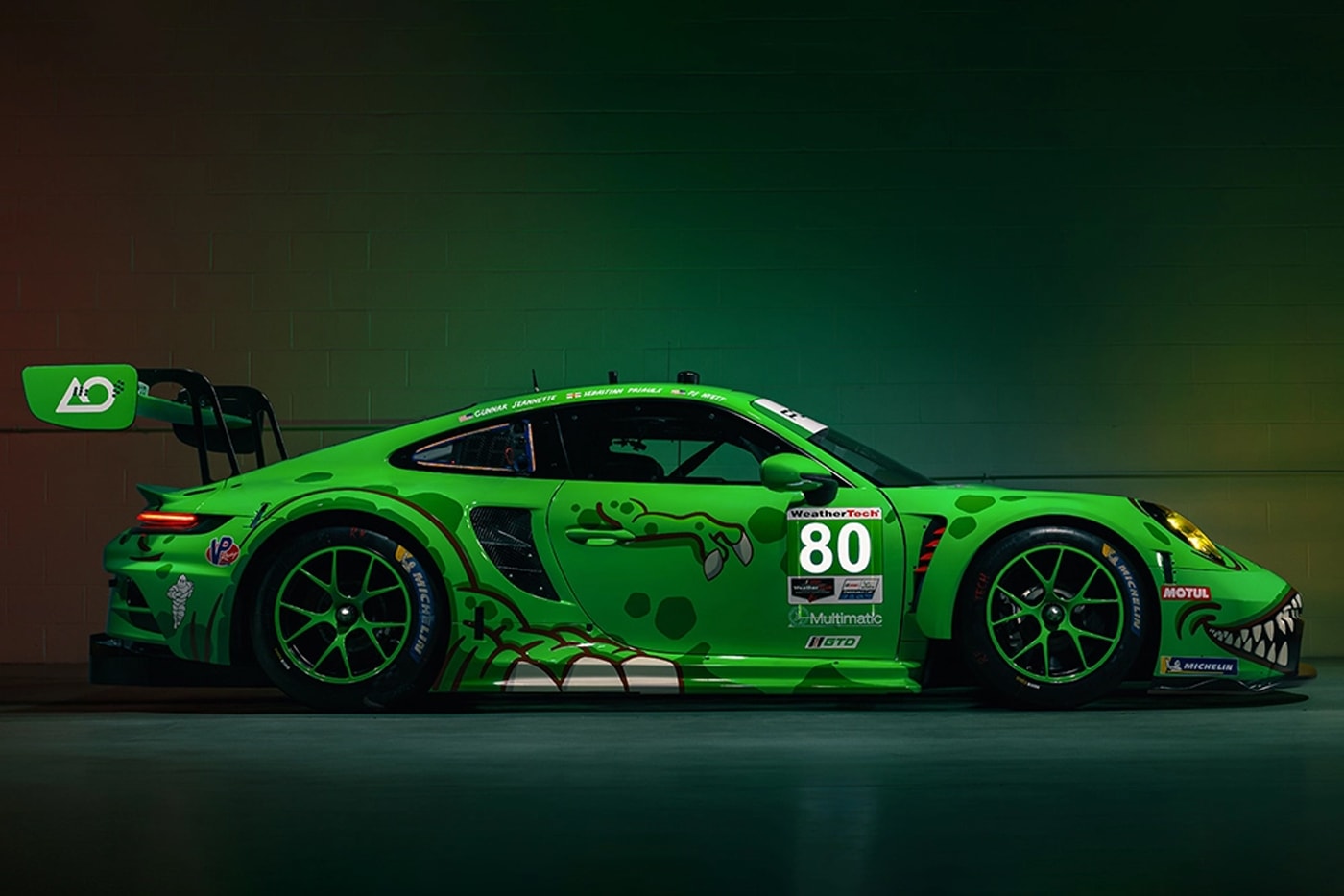 AO Racing Porsche 911 T Rex Livery Full Season GT3 Rawr pj hyett fia world endurance championship images info