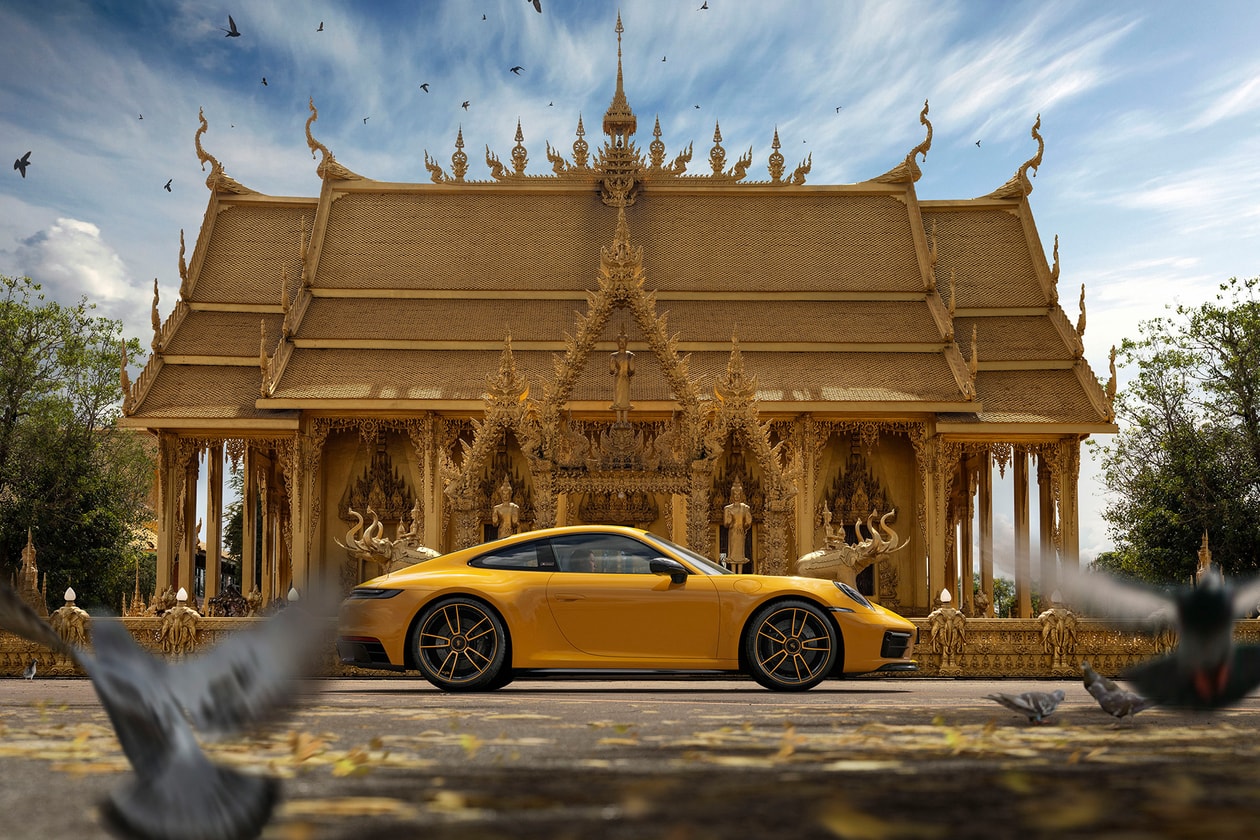 Porsche 911 Carrera GTS Таиландское издание, посвященное 30-летию желтого розового зеленого оранжевого синего фиолетового красного