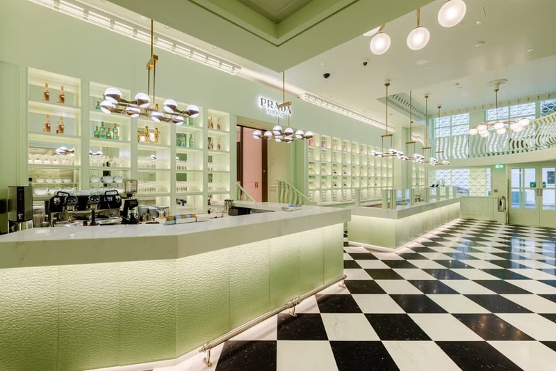 Prada Cafe Opens in Harrods Announcement caffe marchesi milan coffee shop london uk luxury department store west end tea lunch dinner breakfast aperitivo negroni cocktails milan wes anderson