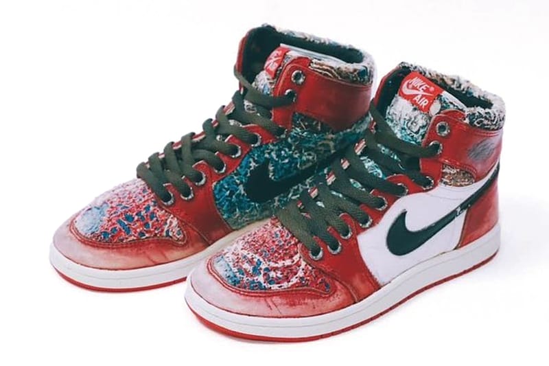 PROLETA RE ART and Foxtrot Uniform Craft One-of-One Air Jordan 1 With Boro Cloth
